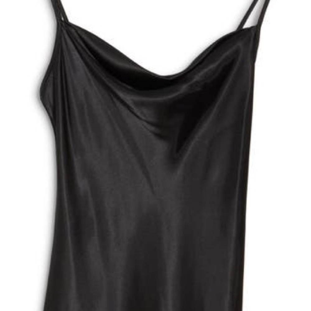 bebe satin black dress